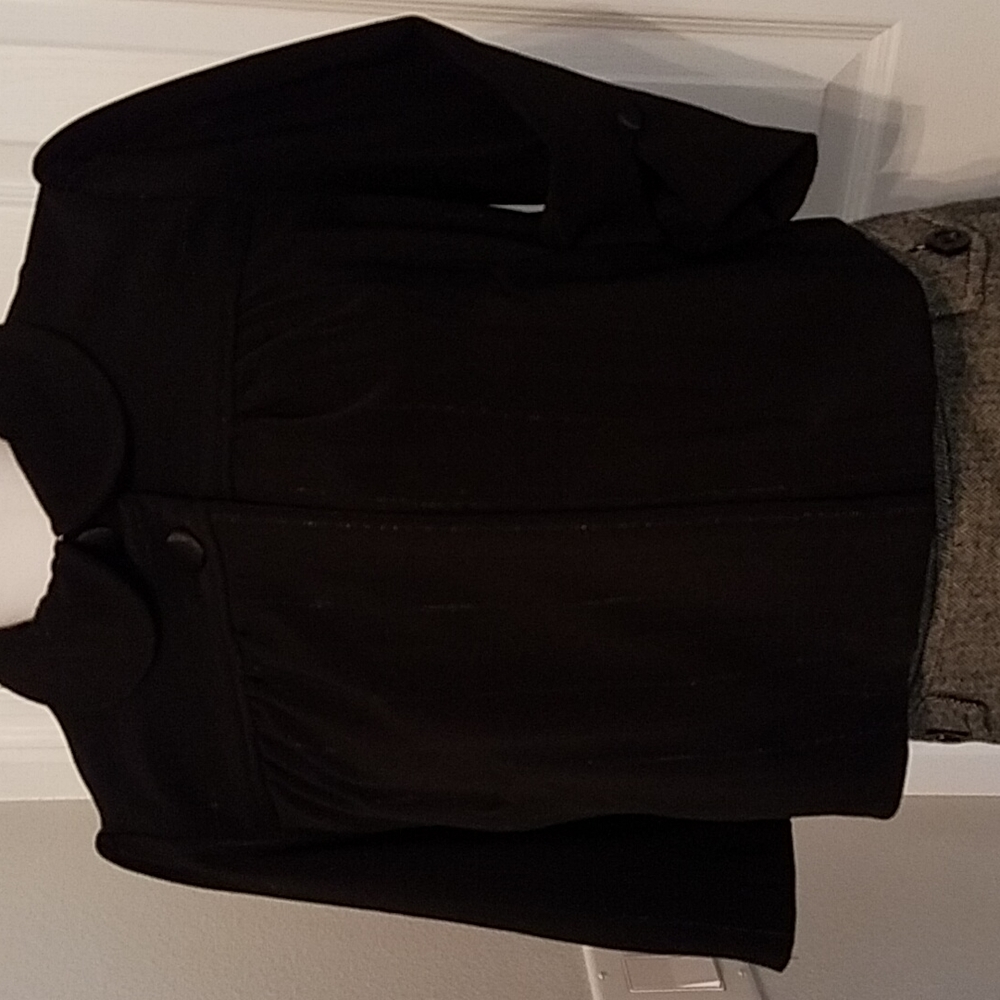 Shimmery Crop Jacket Pin Striped S Black